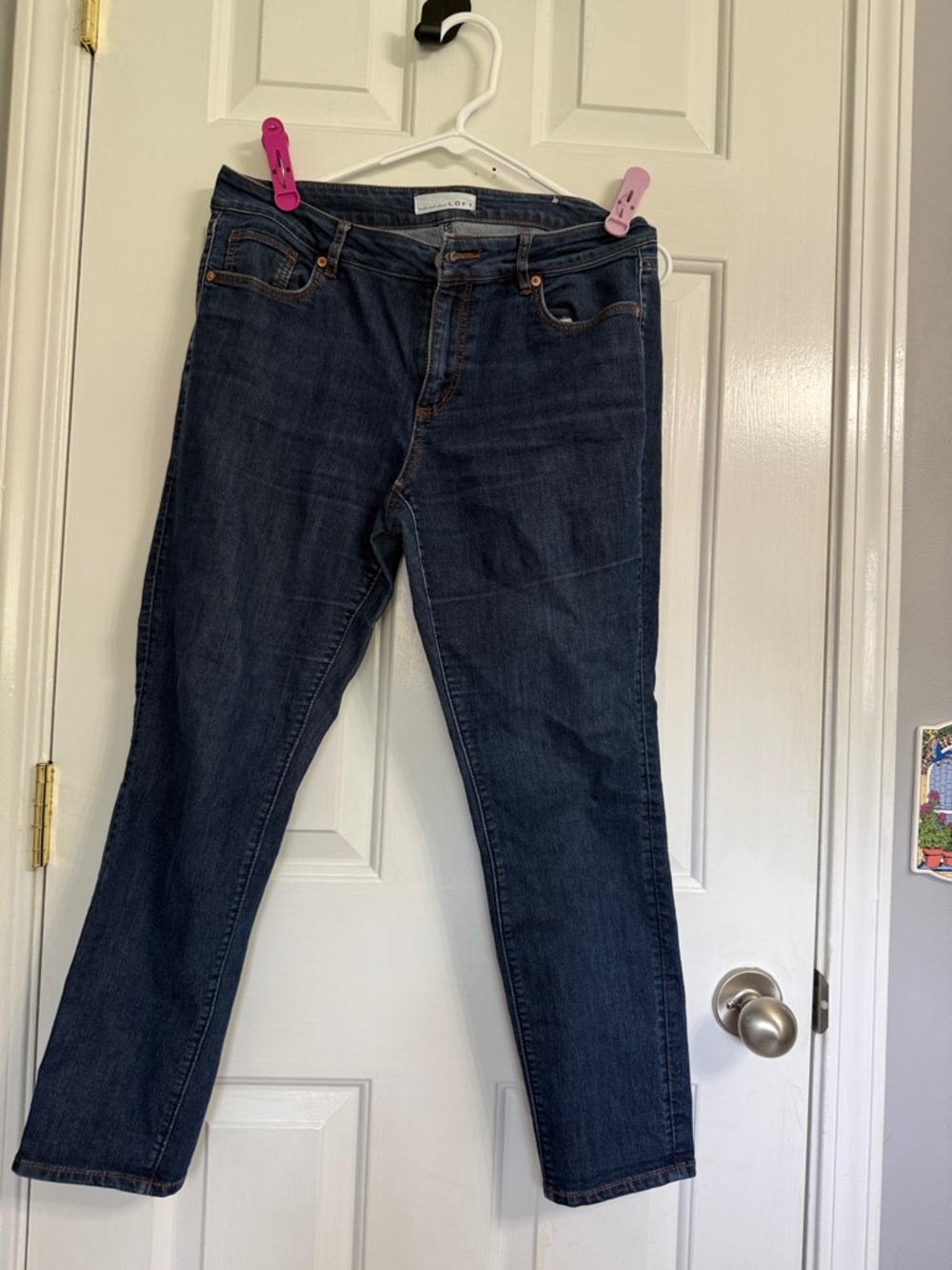 LOFT Dark Blue Straight Leg Jeans